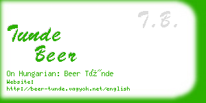 tunde beer business card